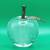 Paperweight Apple Clear Art Glass Crystal Bubbles Brass Leaf & Stem 2 thumbnail