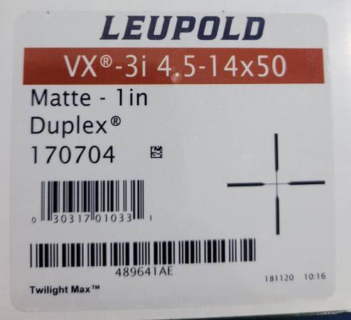 New Leupold Scope VX 3i 4.5-14×50 1