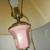 VINTAGE BRASS PINK FLOOR LAMP WITH SHADE 3 thumbnail