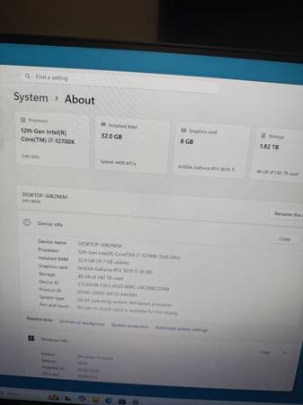 Dell XPS 8950 gaming + streaming, i7-12700k, 32gb ddr5, rtx 3070 Ti 1