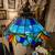 Vintage stained glass swag lamp 2 thumbnail