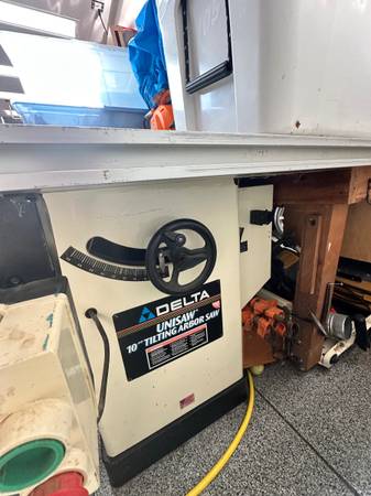 Delta Unisaw with large outfeed table and accessories - USA made model 1
