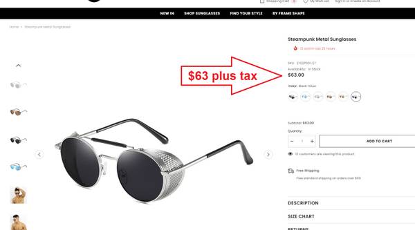 🆕 🕶️ Brand New Steampunk Metal Sunglasses 1