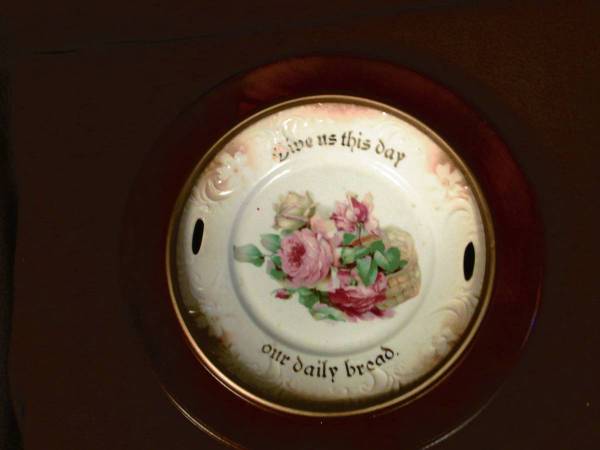 Antique "Give Us This Day Our Daily Bread" plate and frame 1
