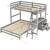 Twin over full bunkbed with ladder and guard rails. Twin mattress included. 5 thumbnail