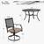 New PHI VILLA Heavy Duty 5-Piece Outdoor Dining Set for 4, Round Metal Steel Tab 7 thumbnail