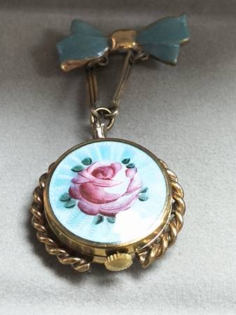 1920s ROLEX Enamel Cloisonne Lapel Watch Pendant 1
