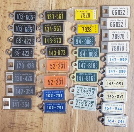 Lot 17 Pairs North Dakota DAV Keychain License Plate Veterns 1