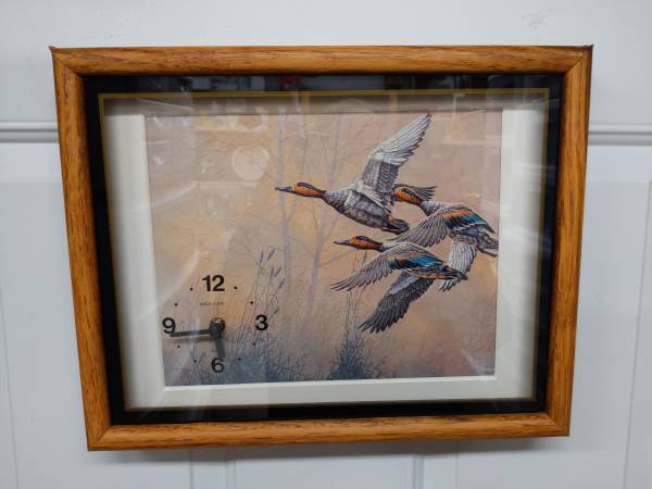 Ducks In Flight w/Clock Wall Art 1