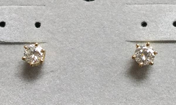 💎 .52 Ct. 14k Yellow Gold DIAMOND SOLITAIRE STUD EARRINGS 💎 1