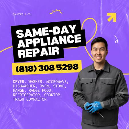 APPLIANCE REPAIR SERVICE | Refrigerator • Washer • Dryer • Oven • 1