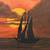 c1980 Sunset Seascape Oil Painting by Cal. Artist Suzanne Powell 4 thumbnail