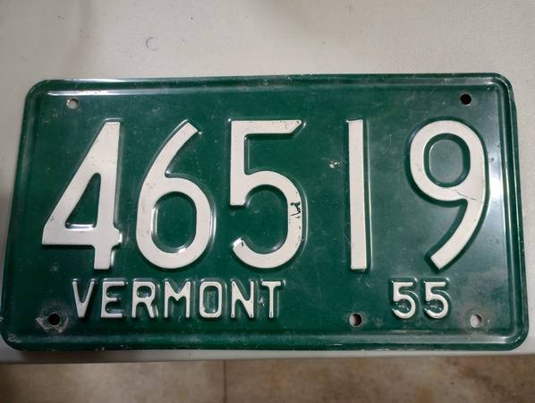 1955 vermont license plate 1