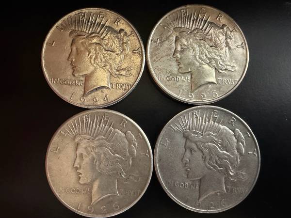 Peace Silver Dollars (4) 1