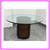 Mcguire Bamboo Pedestal + Thick Cut Glass Dining Table 2 thumbnail
