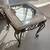 Vintage wrought iron side end coffee table with glass top 10 thumbnail