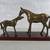 Mare & Foal Solid Brass Vintage Horses Statues On Wooden Base 1 thumbnail