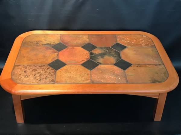 Mid Century Modern Design Slate Metamorphic Rock Coffee Table 1