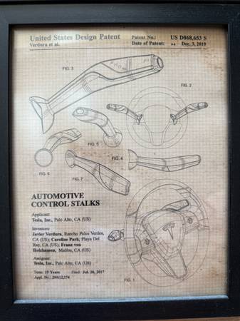 Dibujos de patentes de Tesla - enmarcados (conjunto de 4 piezas) - $25 (Golden)63469930476675123