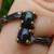 Natural Black Opal, Size 6. Antique Silver, One of a kind Ring. 1 thumbnail