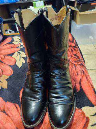 Authentic Justin Roppers  Leather Boots Size 9-D 1