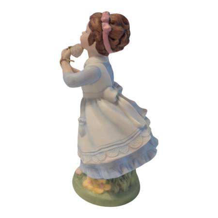 Vintage 1982 Avon Porcelain "Wishful Thoughts" Charming Girl Figurine With Dande 1