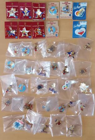 Huge Collection (59) Vintage Olympic Pins, Watches & Coins 1