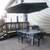 WHITE OUTDOOR GLASS TABLE WITH UMBRELLA 5 thumbnail