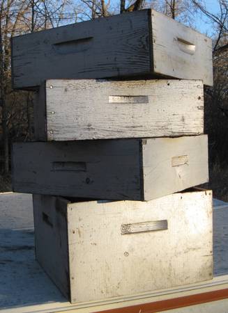 Old Wooden Beekeeping Boxes For Arts And Crafts Or Interior Decorating 1