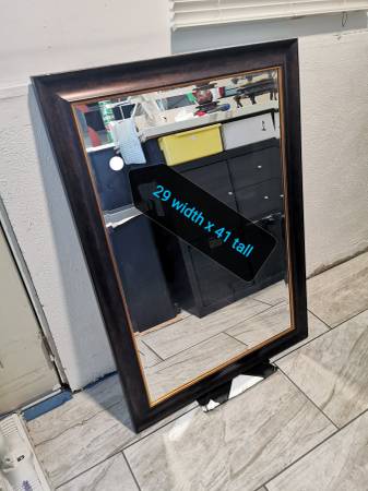 Beautiful 29 x 41 Framed beveled mirror 1