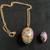 cloisonné hand painted jewelry egg pendant with necklace and small pen 1 thumbnail