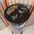 Vintage Round Chinoiserie Lacquered Pedestal Decorated with Birds. 4 thumbnail