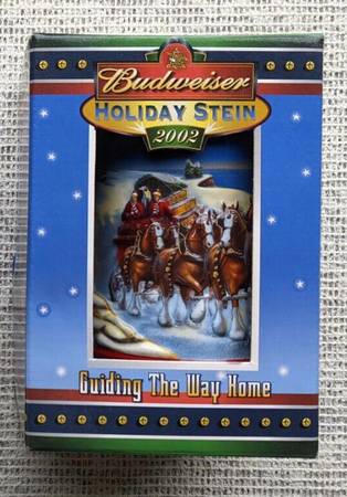 Budweiser Beer Stein 2002 Holiday Guiding The Way Home Clydesdale 1