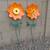 Repurposed Metal Yard Art Orange Plow Disc Flower 39" Tall x 14" Wide 2 thumbnail