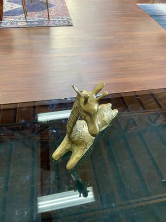 Large Brass Sitting Giraffe 1