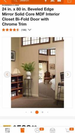 NEW 24 inx80in mirror bifold closet door 1