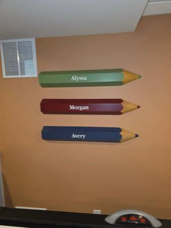 Large Personalized Heavy Wooden Pencil Wall Decor Pottery Barn 1