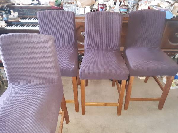 Four solid wood frame bar stools 1