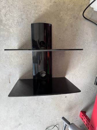 Wall mount tv stand glass 1