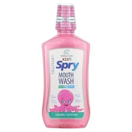 Xlear Kid's Spry Mouth Wash, Enamel Support, Alcohol-Free, Bubble Gum! 1