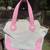 CHANEL EUC AUTHENTIC COCO MARK  MARSHMALLOW TOTE PINK & WHITE 3 thumbnail