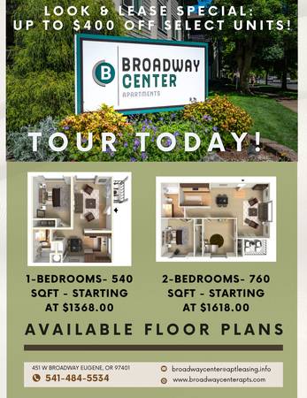 2 Bed/1 Bath | Available Now | Leasing Special: Up to $400 off! 1