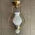 Vintage 50s Milk Glass light fixture with brass coloured mount 5 thumbnail