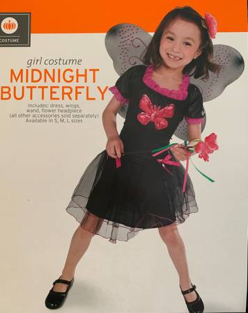 Girl Halloween Costume 4-Piece Set Size L (10-12) - Butterfly 1