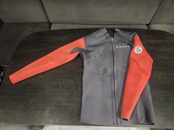 Rip Curl Long Sleeve Zip-Up Wetsuit Top - Child Size 7-8 1