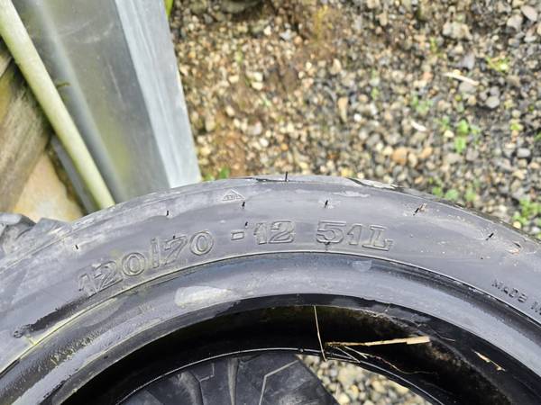 Tire 120/70-12, street tread, good tread 1