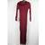 Long Sleeve Maxi Dress High Neck Fitted Bodycon Dress Red M 1 thumbnail