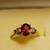 Vintage Natural Red Oval Tourmaline w/Diamonds 14K Gold Ring 16 thumbnail