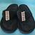 Size 9.5 / 10 ISO TONER Black Cloth Slippers w/ Aztech Accent 3 thumbnail
