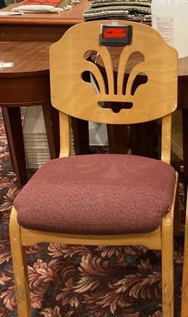 Used stackable chairs w/cushions attached ($10/ea) 1